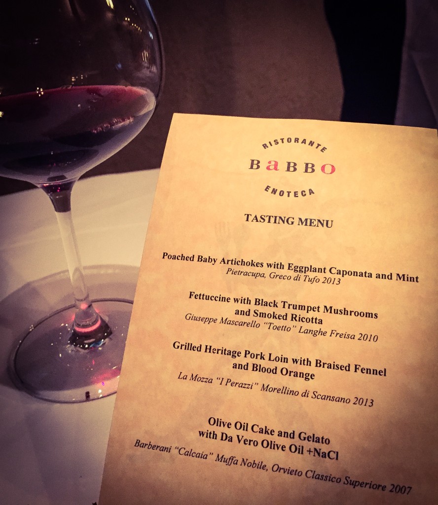 Babbo menu deals