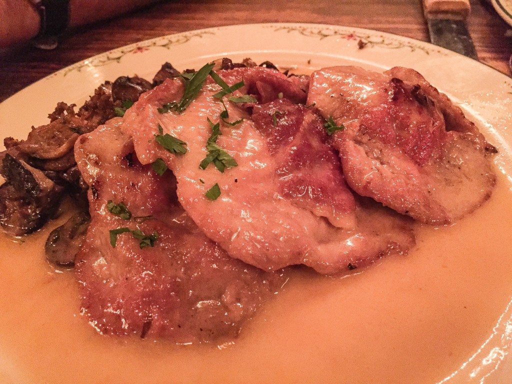 SALTIMBOCCA ALLA ROMANA veal cutlet topped with proscuitto di Parma and sage with sauteed wild mushrooms 29