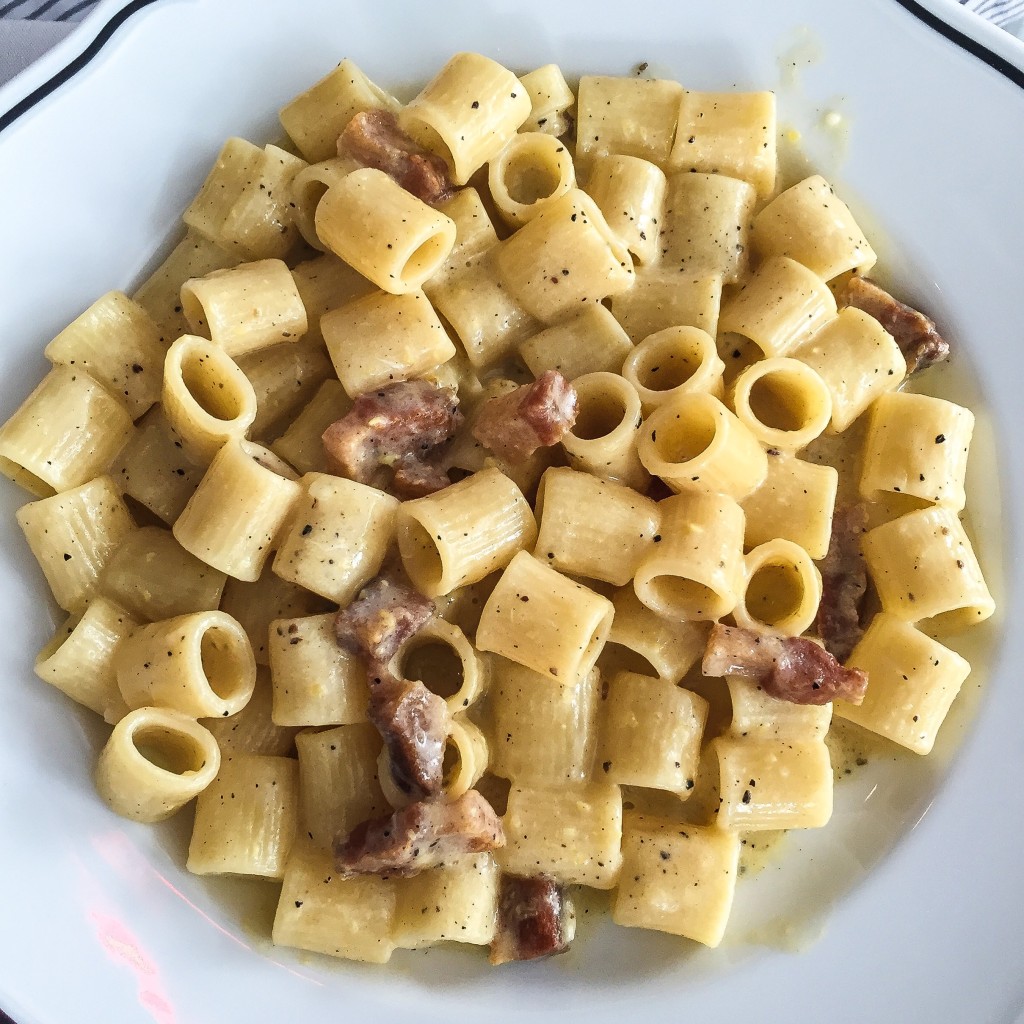 Mezzi Rigatoni Carbonara - $24 Guanciale, Eggs, & Pecorino