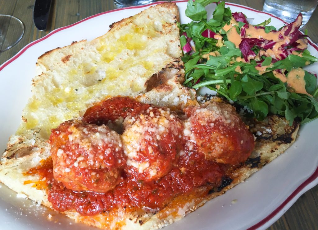 Meatball Sandwich - $16 Pork & Veal Meatballs, Parmesan, Pecorino, Tomato Sauce, Italian Bread