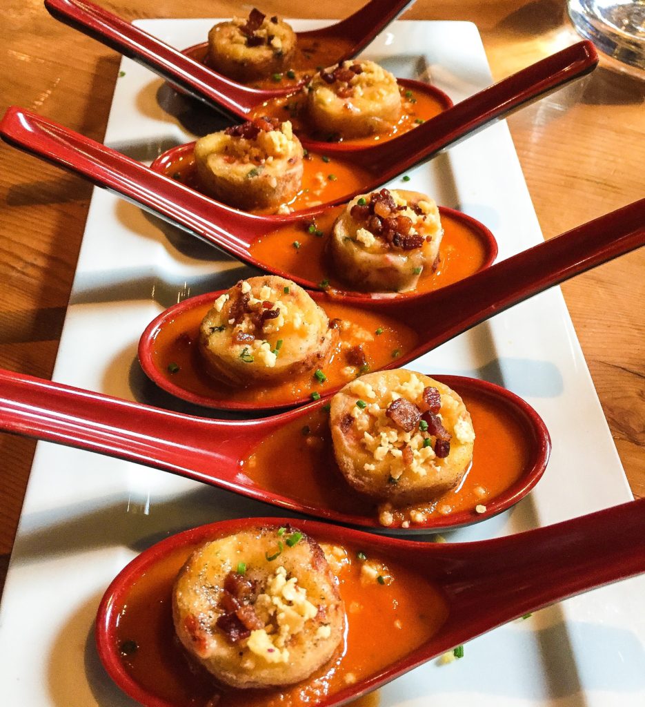 Grilled Cheese, Smoked Bacon &   Tomato Soup Dumplings - $16