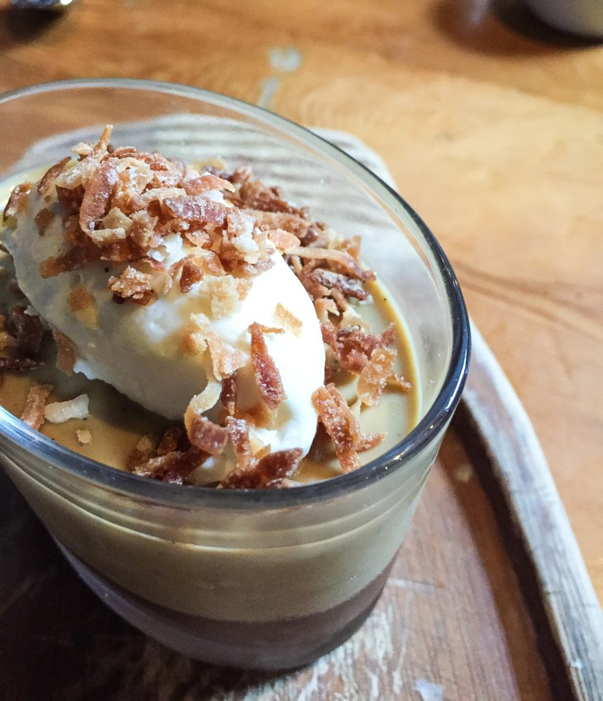 Black Bottomed Butterscotch Pot de Crème coconut Chantilly - $14