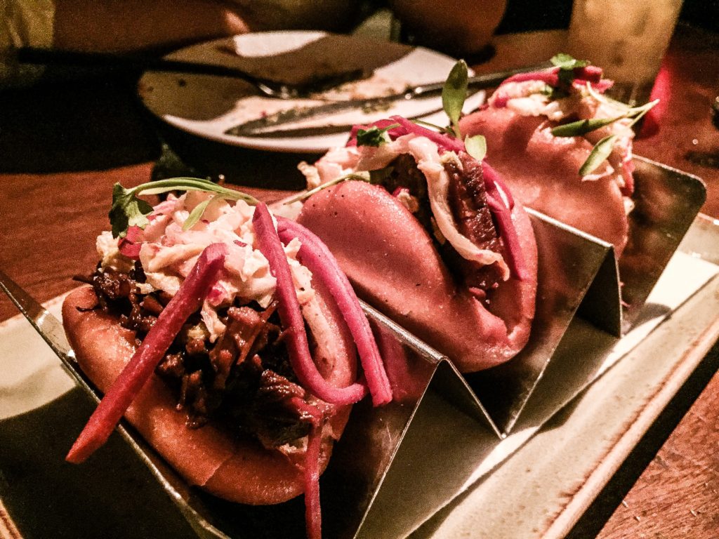 CRISPY BAO BUNS brisket / crunchy asian slaw / sesame  $19 
