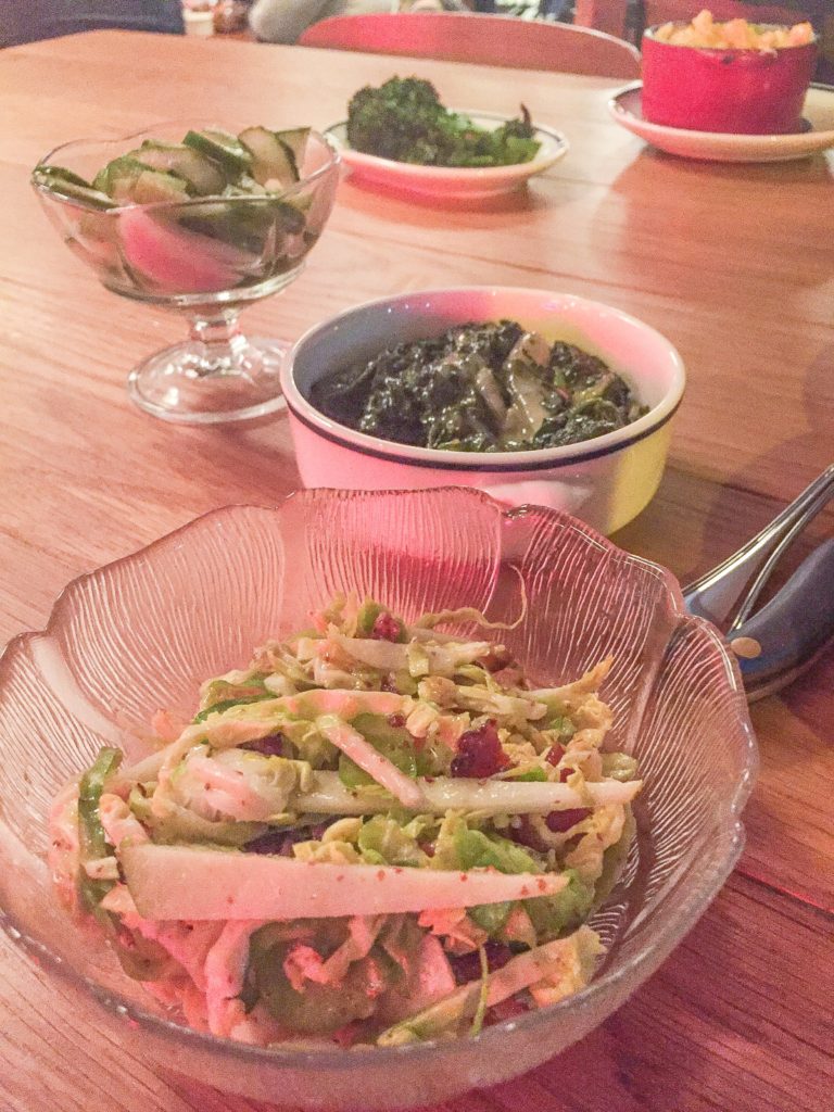 Brussels Sprout Salad / Sautéed Spinach / Cucumber Salad / Broccolini